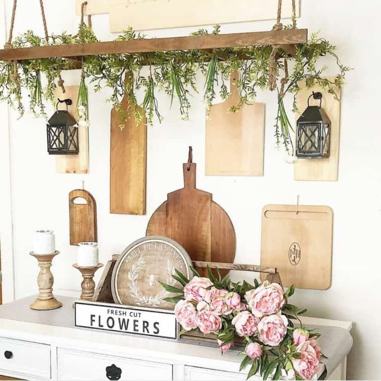 Herbs and a Rustic Hanging Ladder