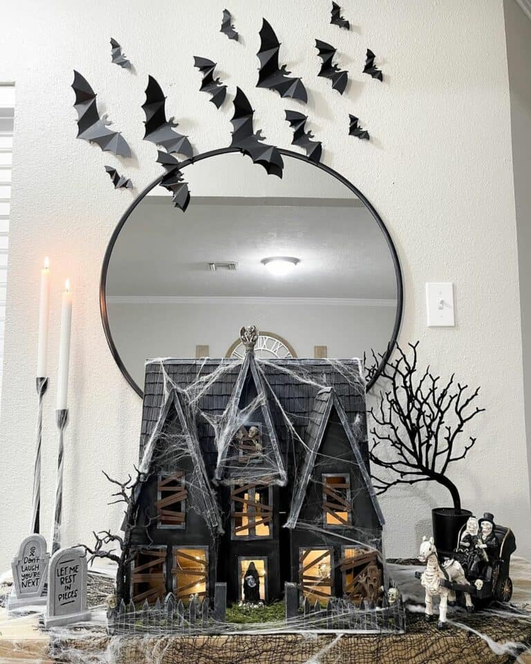 Home Entryway With a Spooky Haunted House