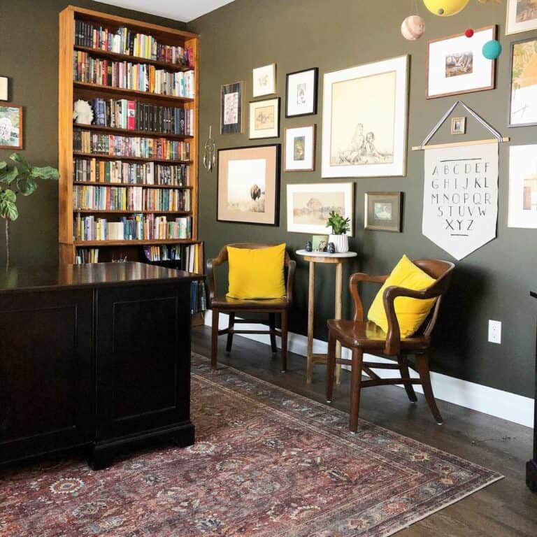 Home Office With Gallery Wall