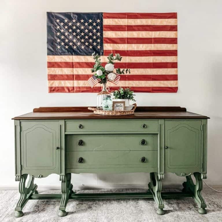 Honoring Memorial Day Display on Antique Side Table