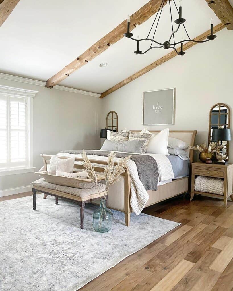 King-sized Bedroom With Rustic Décor