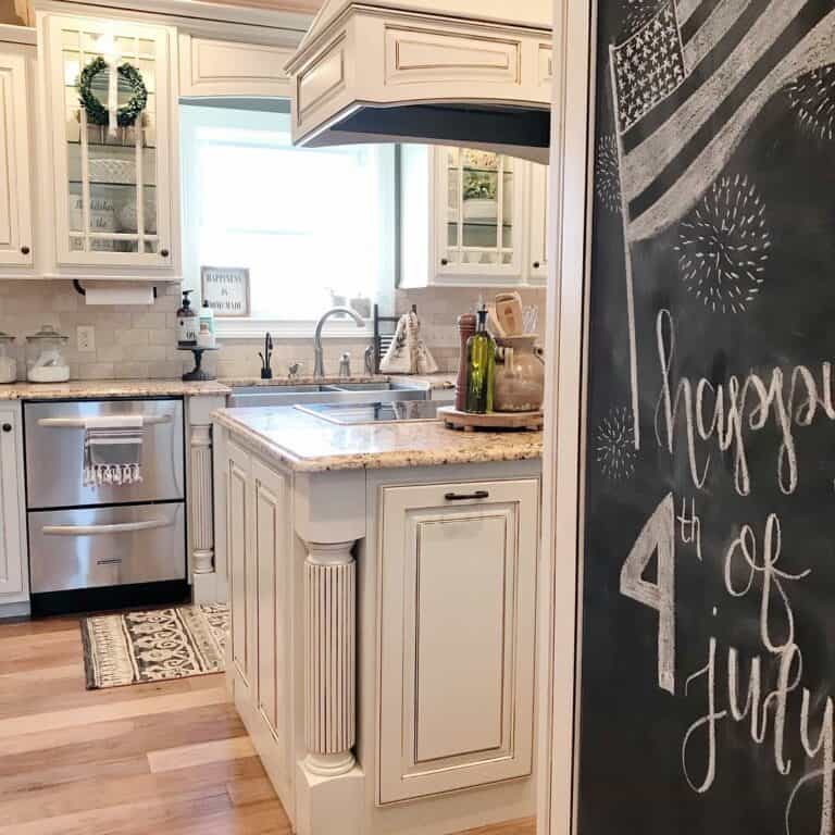 Kitchen Chalkboard With 4th of July Greeting