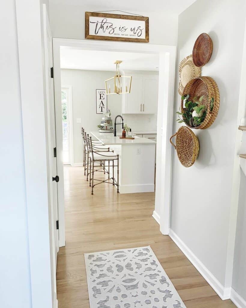 Kitchen Entrance Accessorized With Woven Baskets