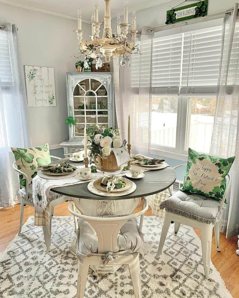 Layered Runners Over Pedestal Table