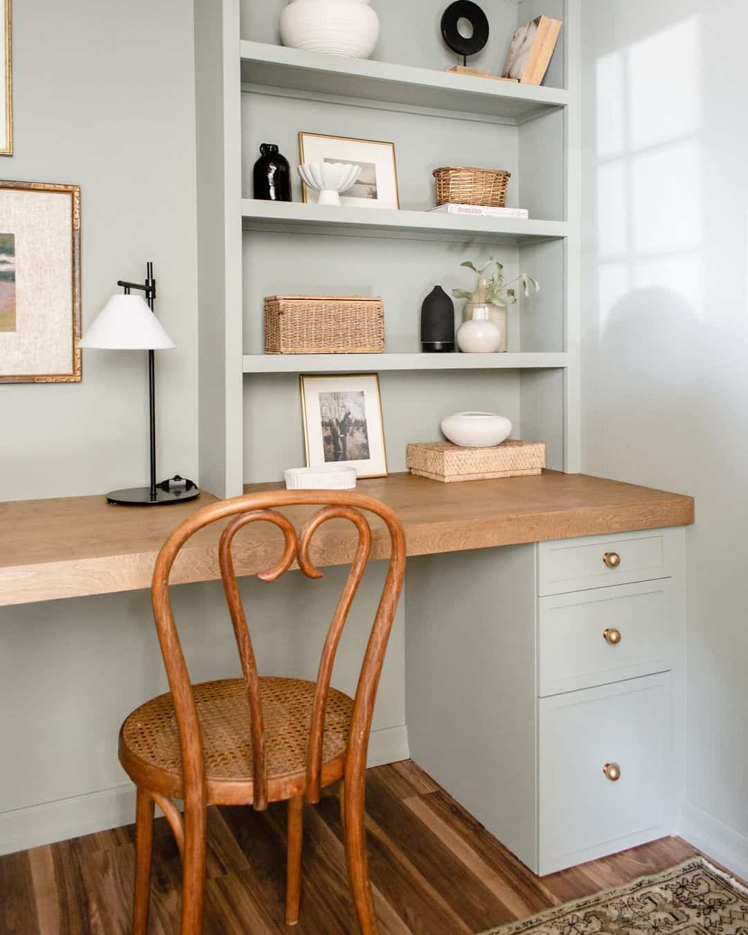 Light Blue Office Desk With Modern Décor Soul & Lane