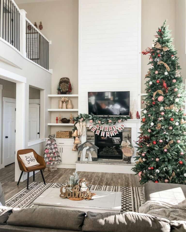 Living Room Decked Out With Winter Decorations