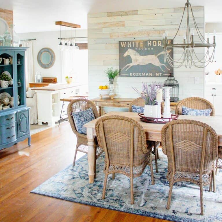 Living Room Dining Room Combo in Blue Palette
