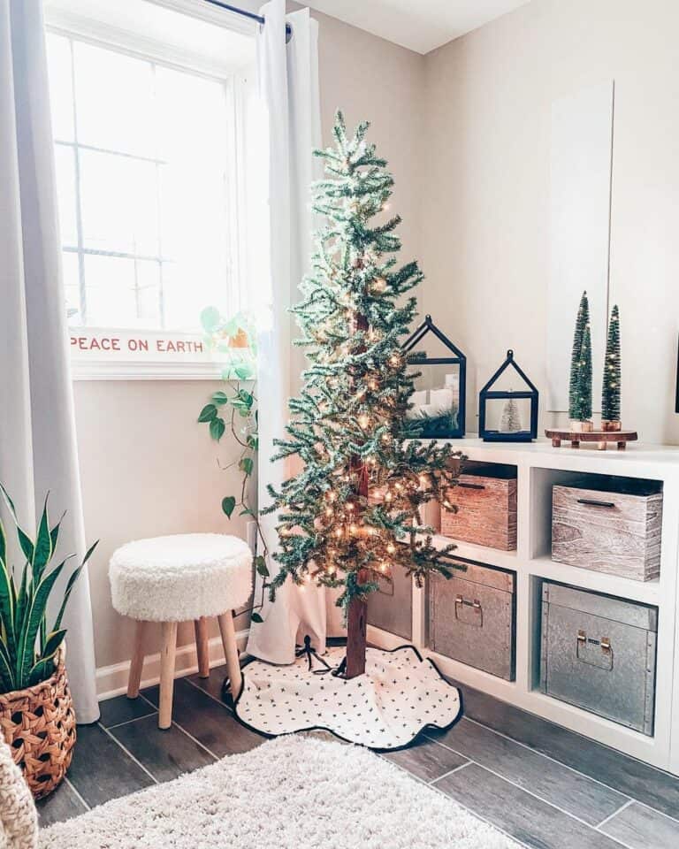 Living Room With DIY Christmas Tree