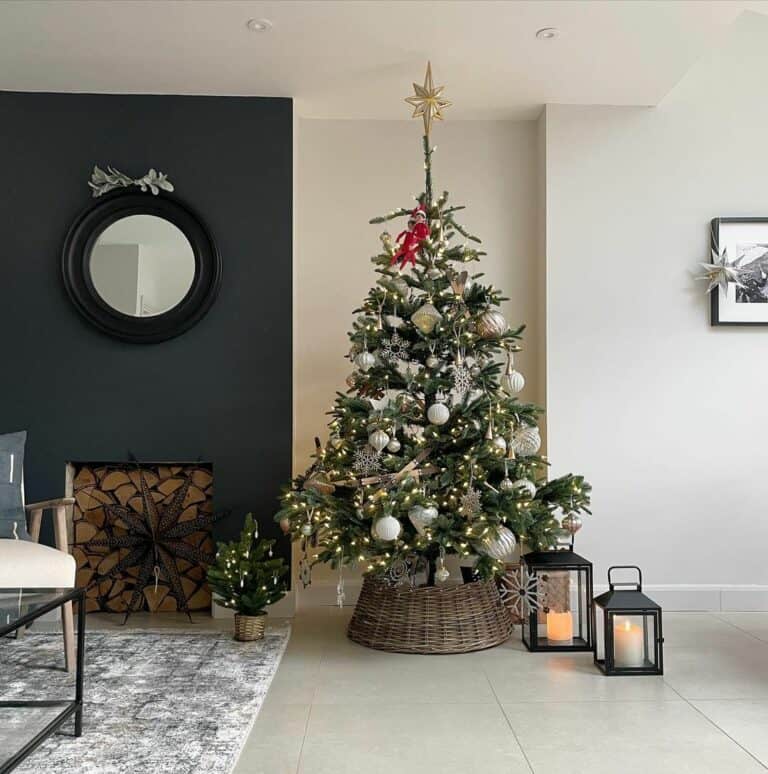 Living Room With Massive Christmas Tree