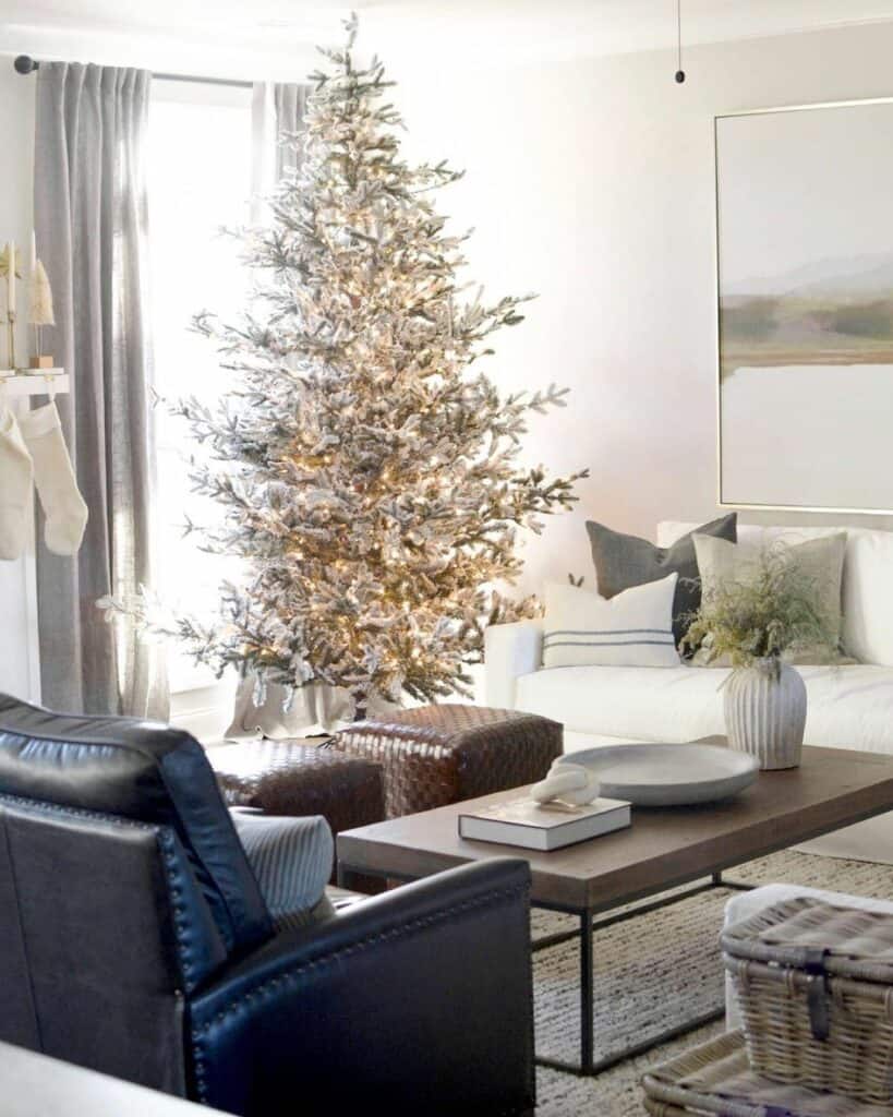 Living Room With Navy Blue Couch - Soul & Lane