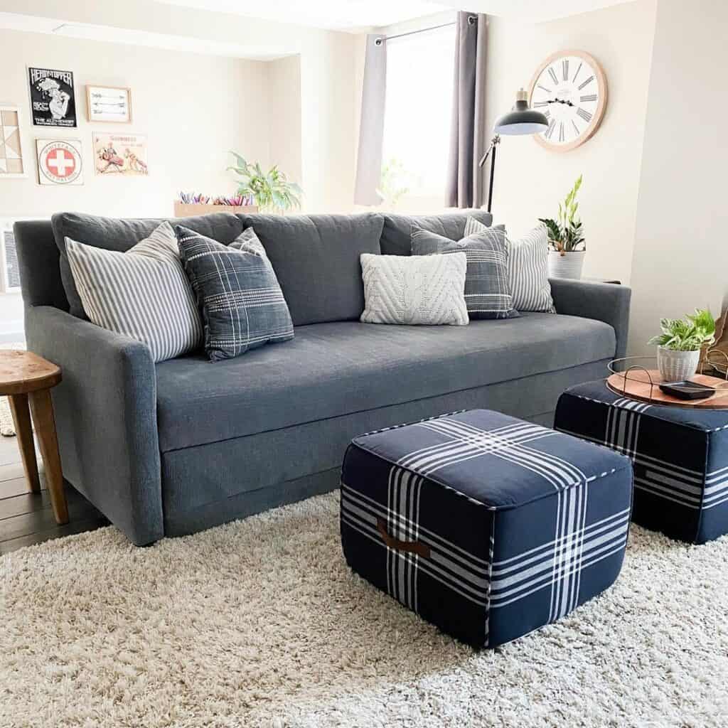 Living Room With Subtle Blue Tones