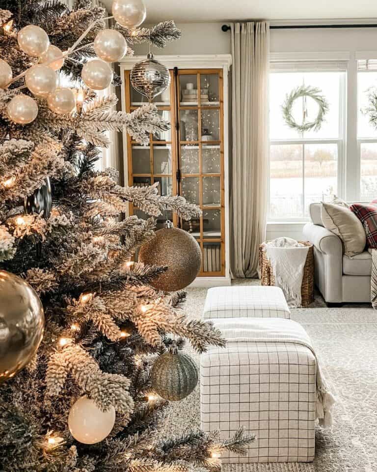 Living Room With a Grand Christmas Tree