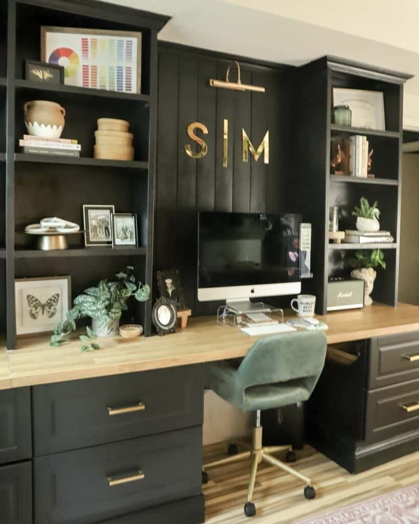 Luxury Modern Home Office Ideas With Large Chocolate Desk - Soul & Lane