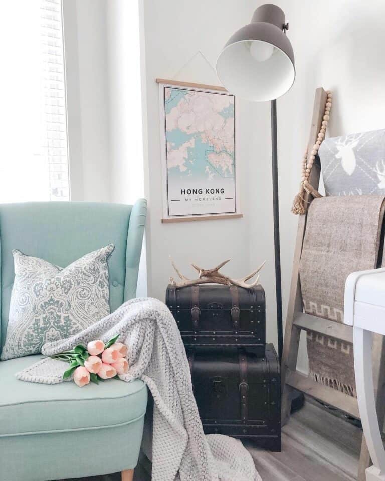 Map Poster in Lounge Nook