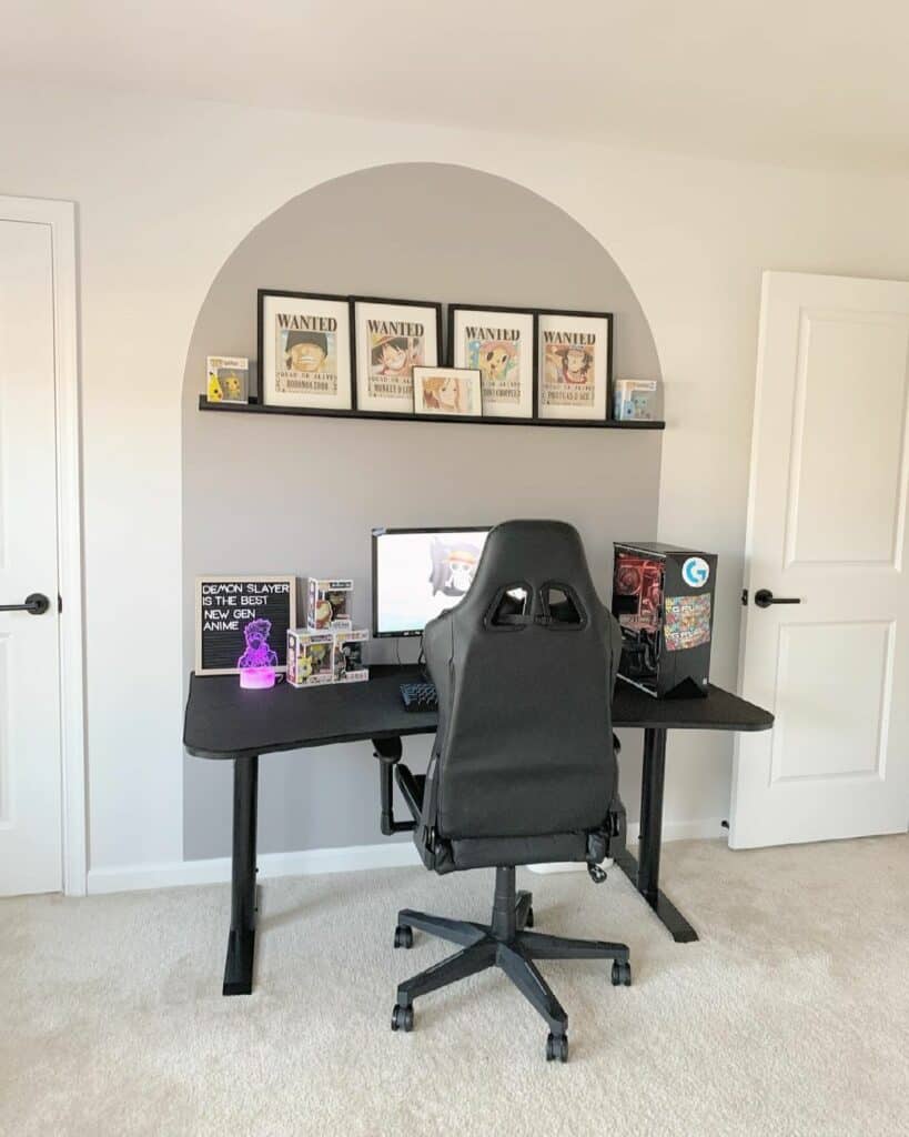 Masculine Gaming Home Office Space