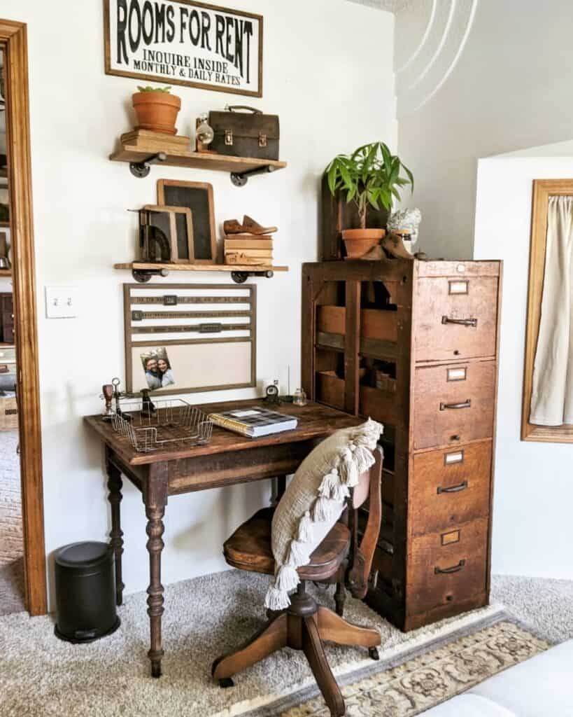 Masculine Home Office With an Old Western Look