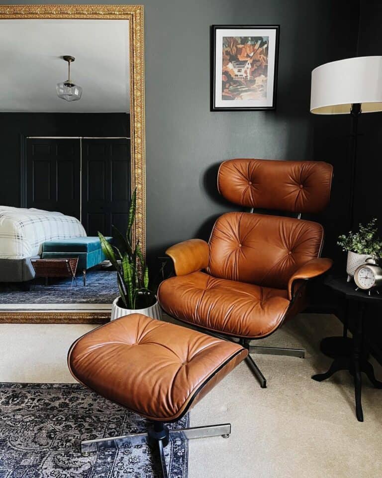 Mid-century Modern Black Living Room Decor