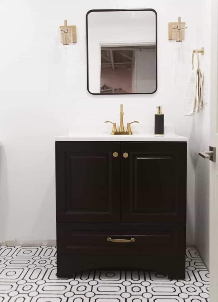 Modern Bathroom With Monochromatic Vanity