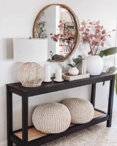 Modern Black Console Table With Fall Décor