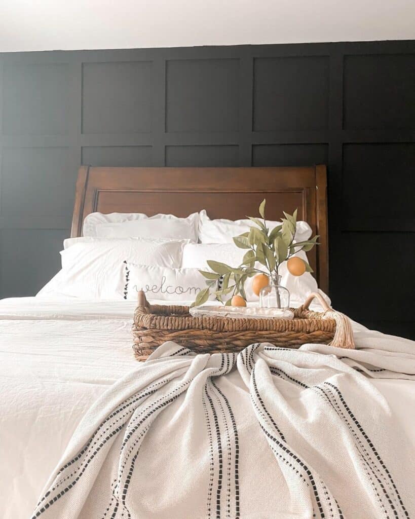 Modern Black Wainscoting Bedroom