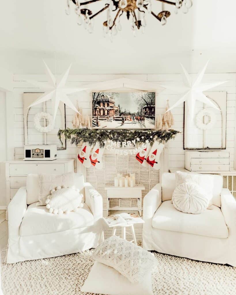 Modern Country Cottage Living Room for Christmas