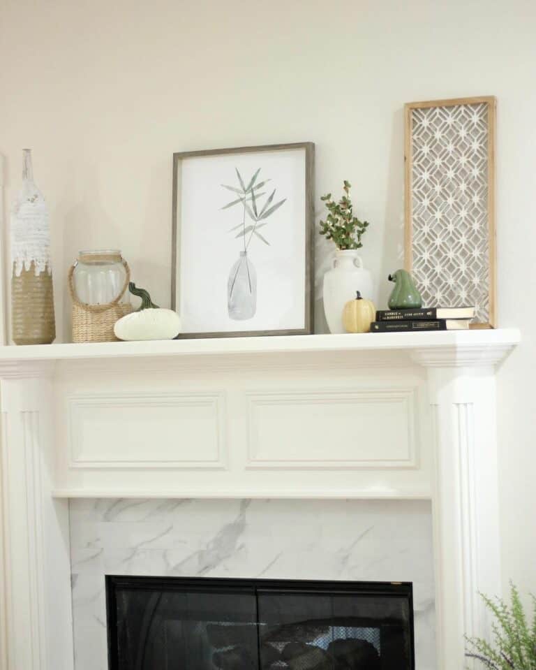 Modern Fall Mantel Décor