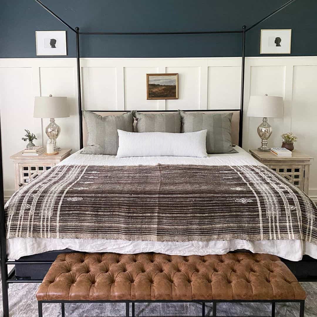 Modern Farmhouse Bed Centered Along an Accent Wall Soul & Lane