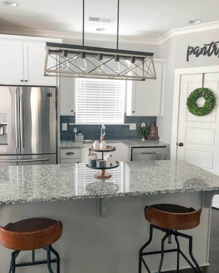 Modern Farmhouse Kitchen Granite Island Table