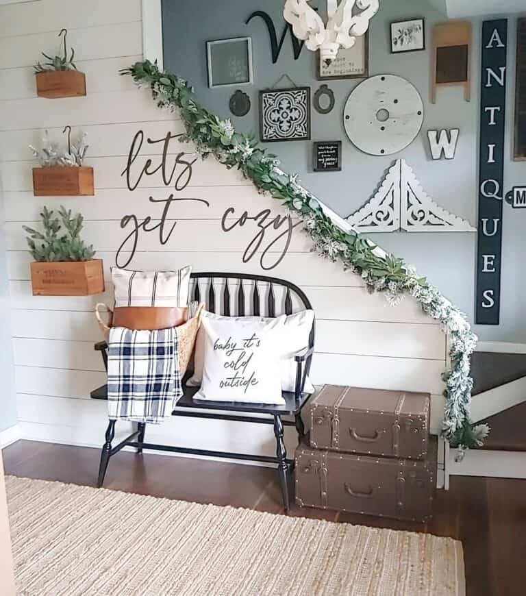 Modern Farmhouse Styling for Staircase