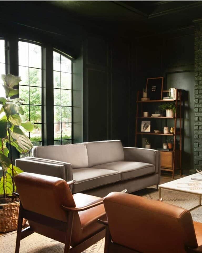 Modern Forest Green Living Room