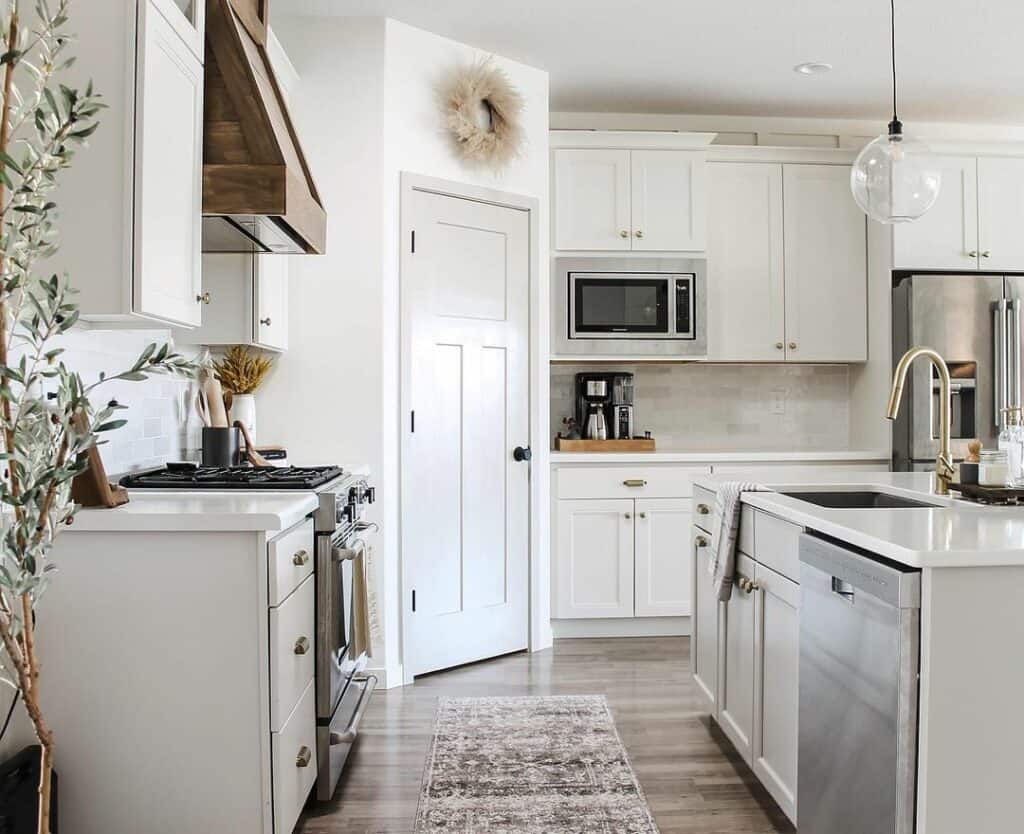 Modern Gray Pantry Door With Black Hardware