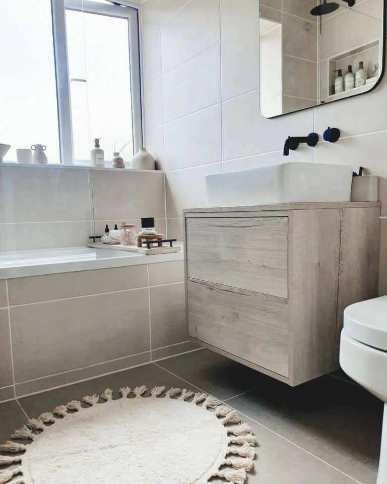 Modern Gray Wood Bathroom Vanity