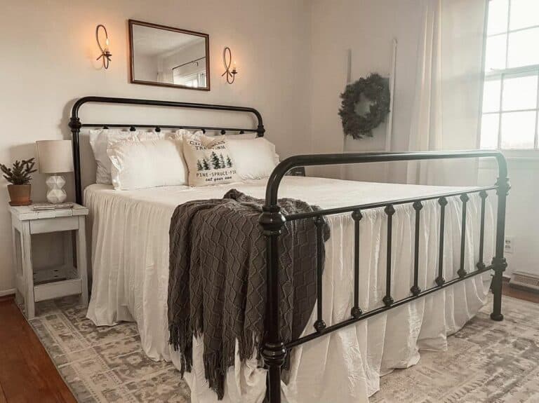 Modern Guest Bedroom With Black Bedframe