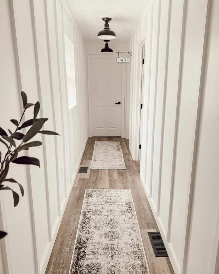 Modern Hallway With Earthy Runners