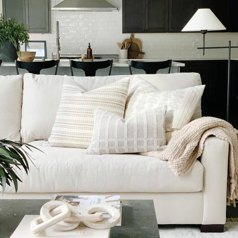 Modern Living Room With Neutral White Couch