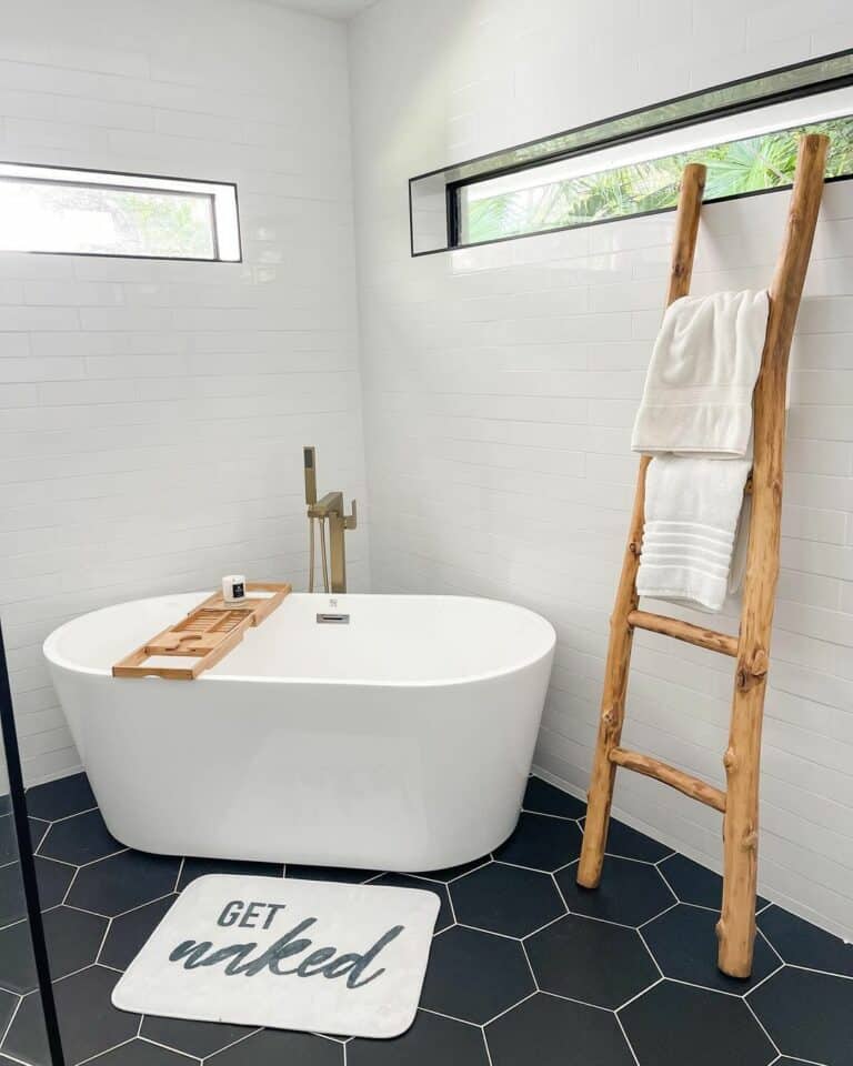 Modern Minimalist Black and White Bathroom