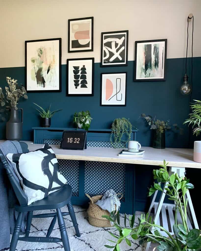 Modern Office Design With Dark Teal Accent