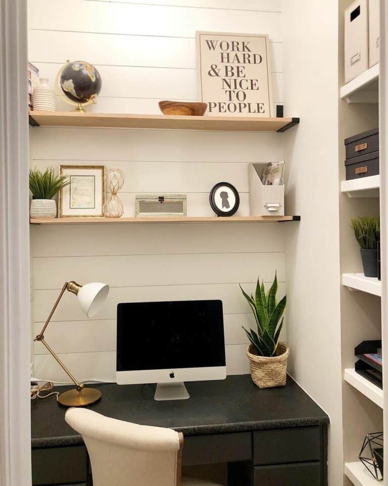 Modern Office With White Shiplap - Soul & Lane