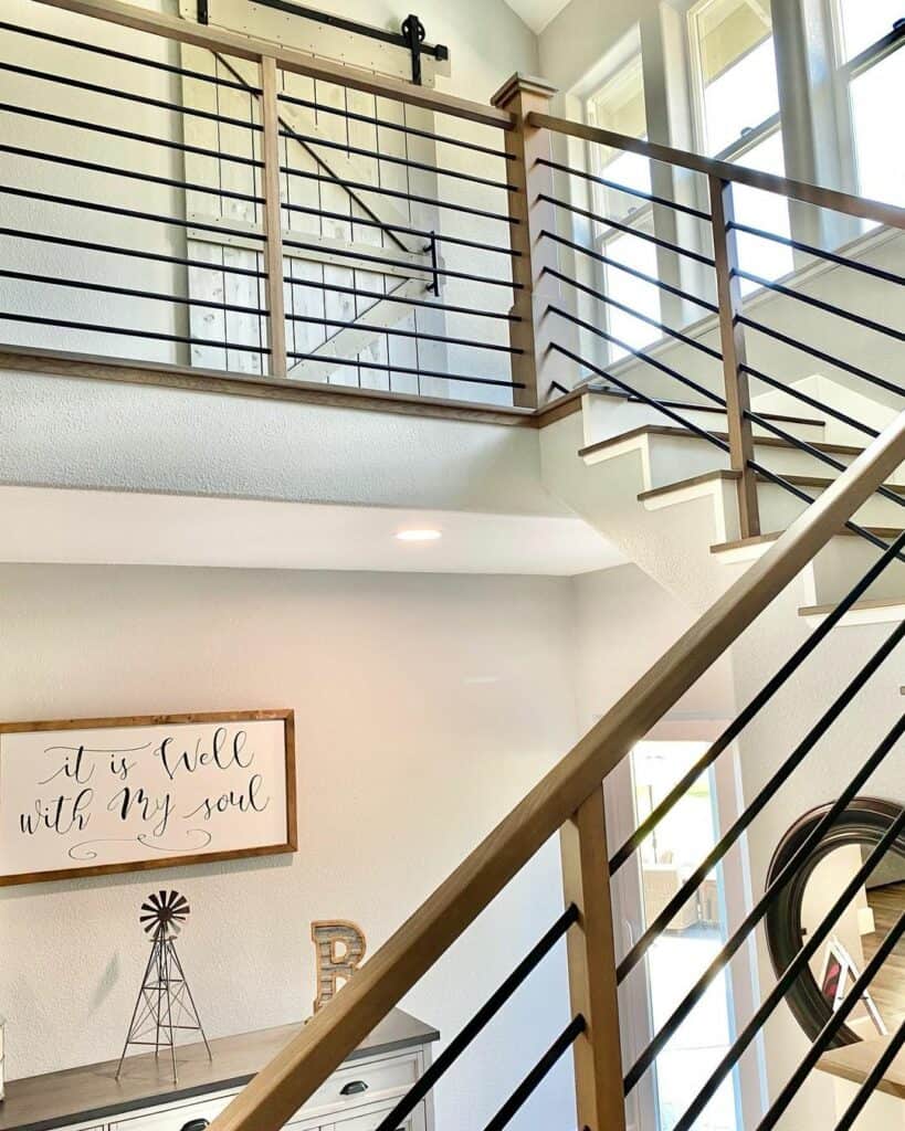 Modern Staircase With Horizontal Balusters