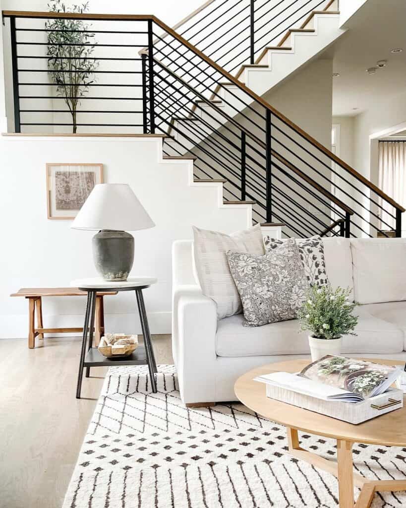 Modern Staircase With Horizontal Black Balusters