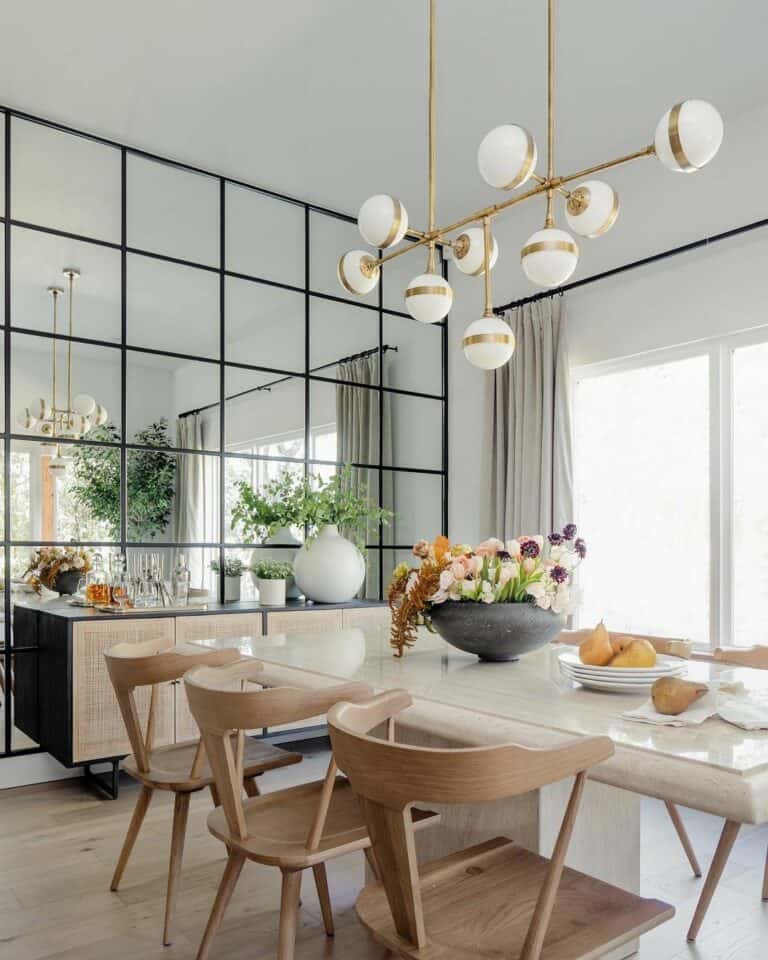 Modern White and Gold Chandelier for Dining Table