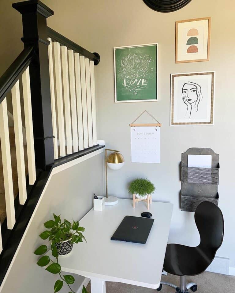 Modernized Living Room Corner Desk
