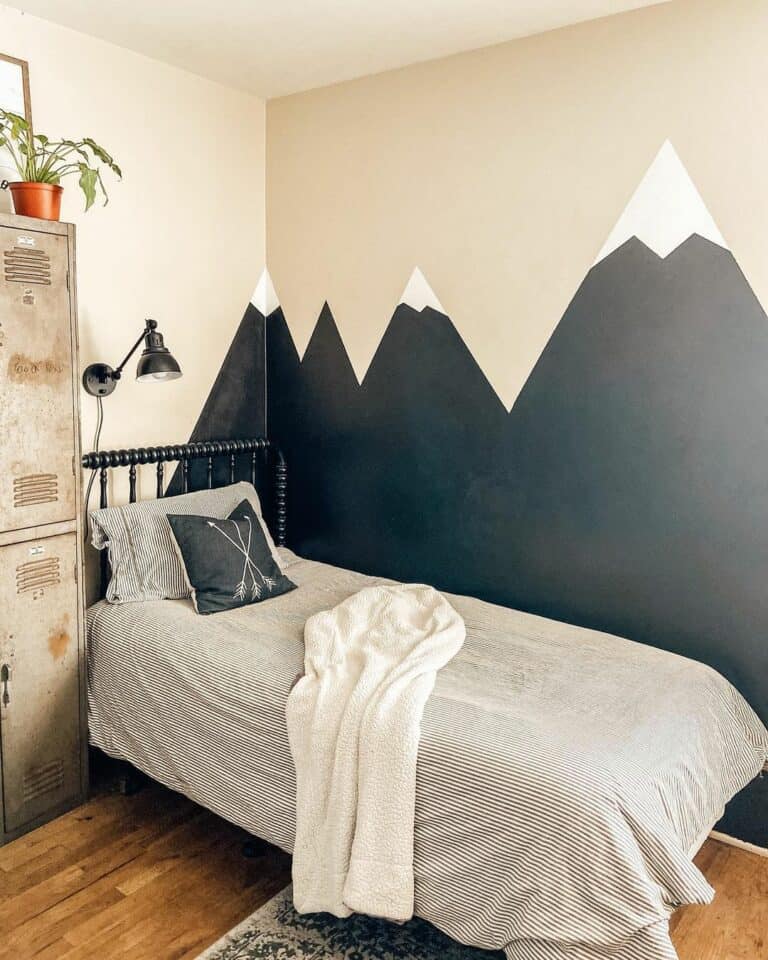 Mountain Mural and Reading Light