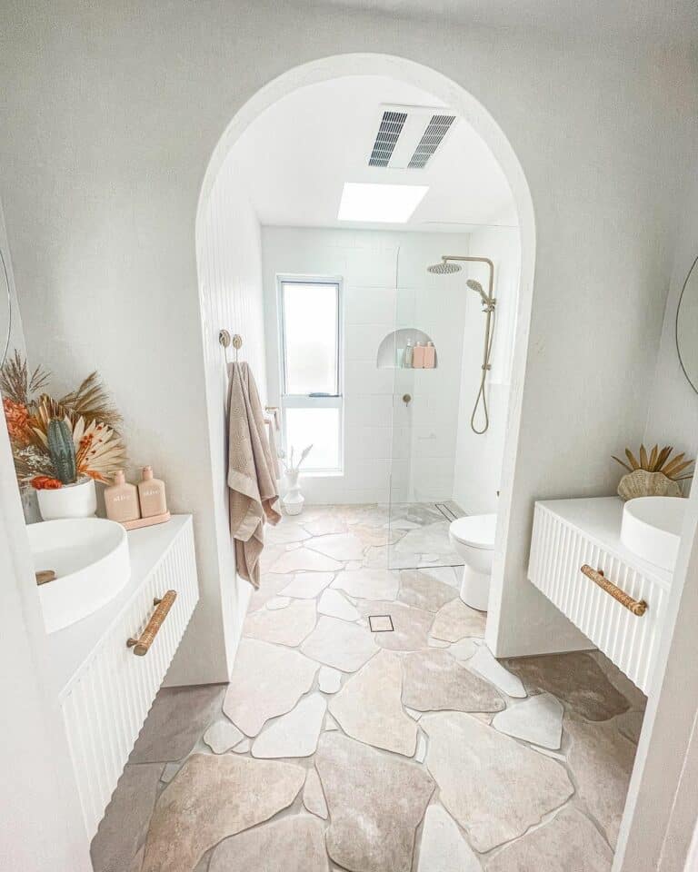Natural Stone Bathroom Flooring Ideas