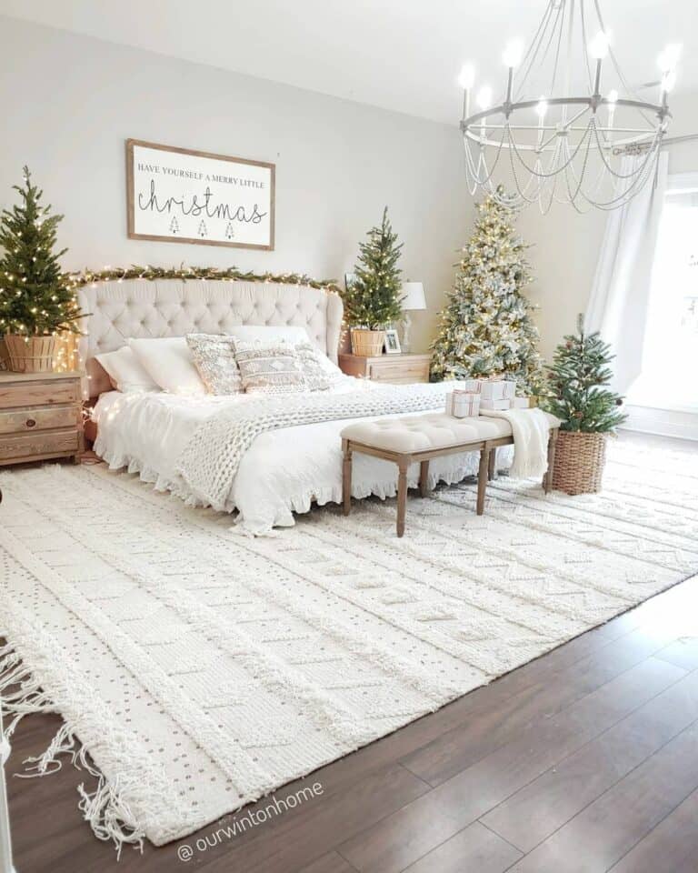 Neutral Bedroom With Christmas Décor