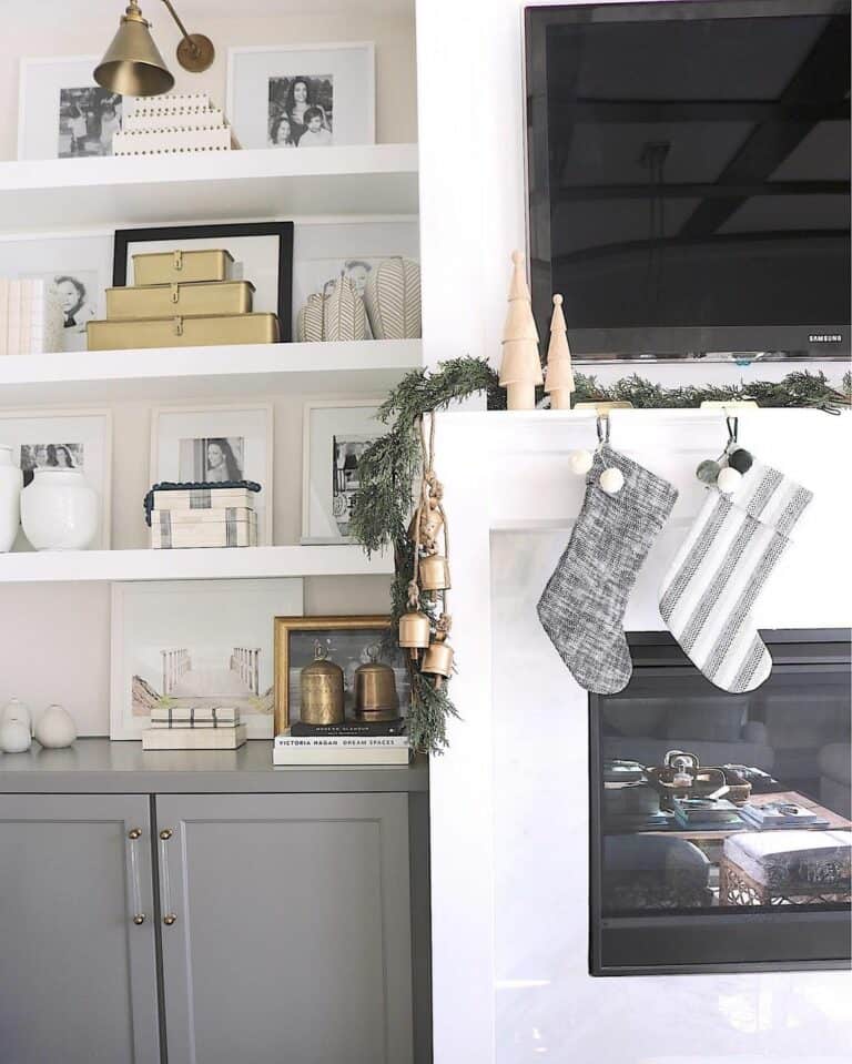 Neutral Burlap Stockings for a Modern Holiday Home