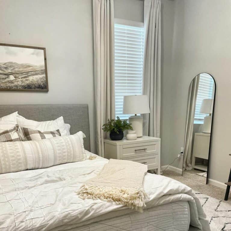 Neutral Light Gray Guest Bedroom