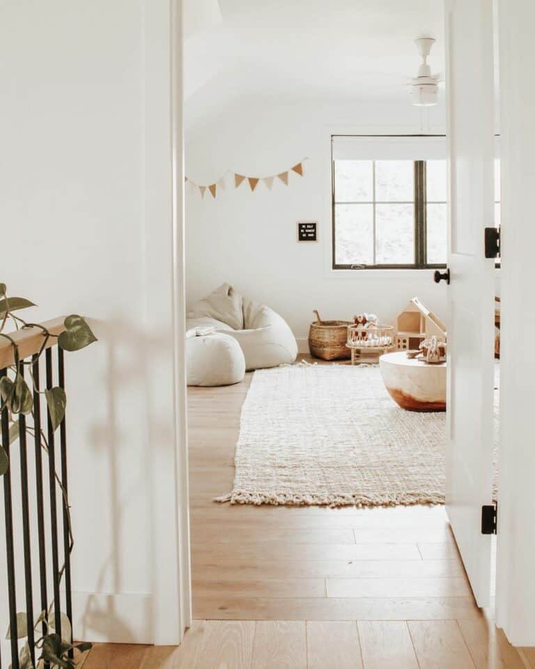 Neutral Playroom With Beanbag Chair