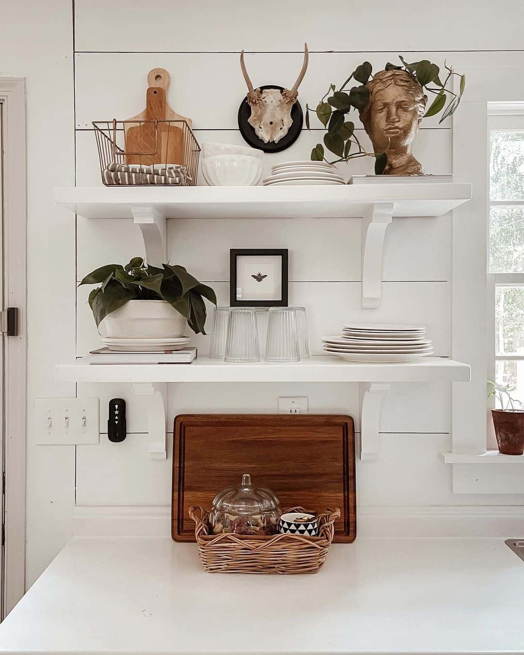 Open Kitchen Shelf Décor Ideas for a White Kitchen - Soul & Lane