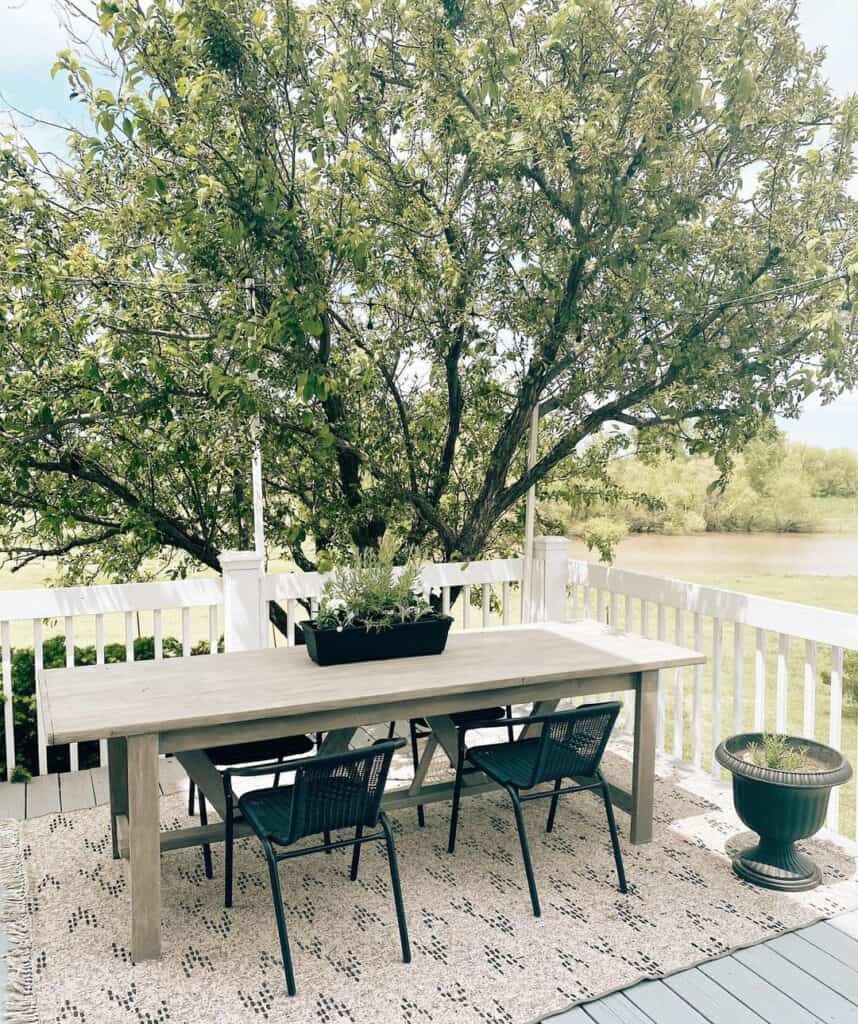 Outdoor Dining Table With Herb Garden